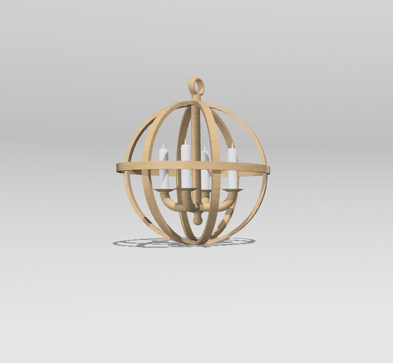 STL File - Dollhouse Miniature 1-12 Scale Orb Pendant Light 3D Print | Mini Hanging Light | Farmhouse Rustic Doll Decor | Resin Only