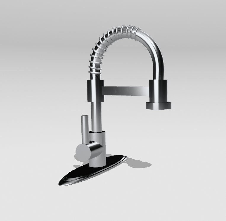 STL File Dollhouse Miniature Spring Kitchen Faucet | 1:12 Scale | 3D Print File Modern Miniature Faucet | Spring Neck Kitchen Faucet