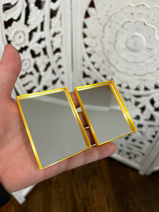 Miniature Rectangular Bathroom Mirror | 1:12 Scale Dollhouse Vanity Mirror