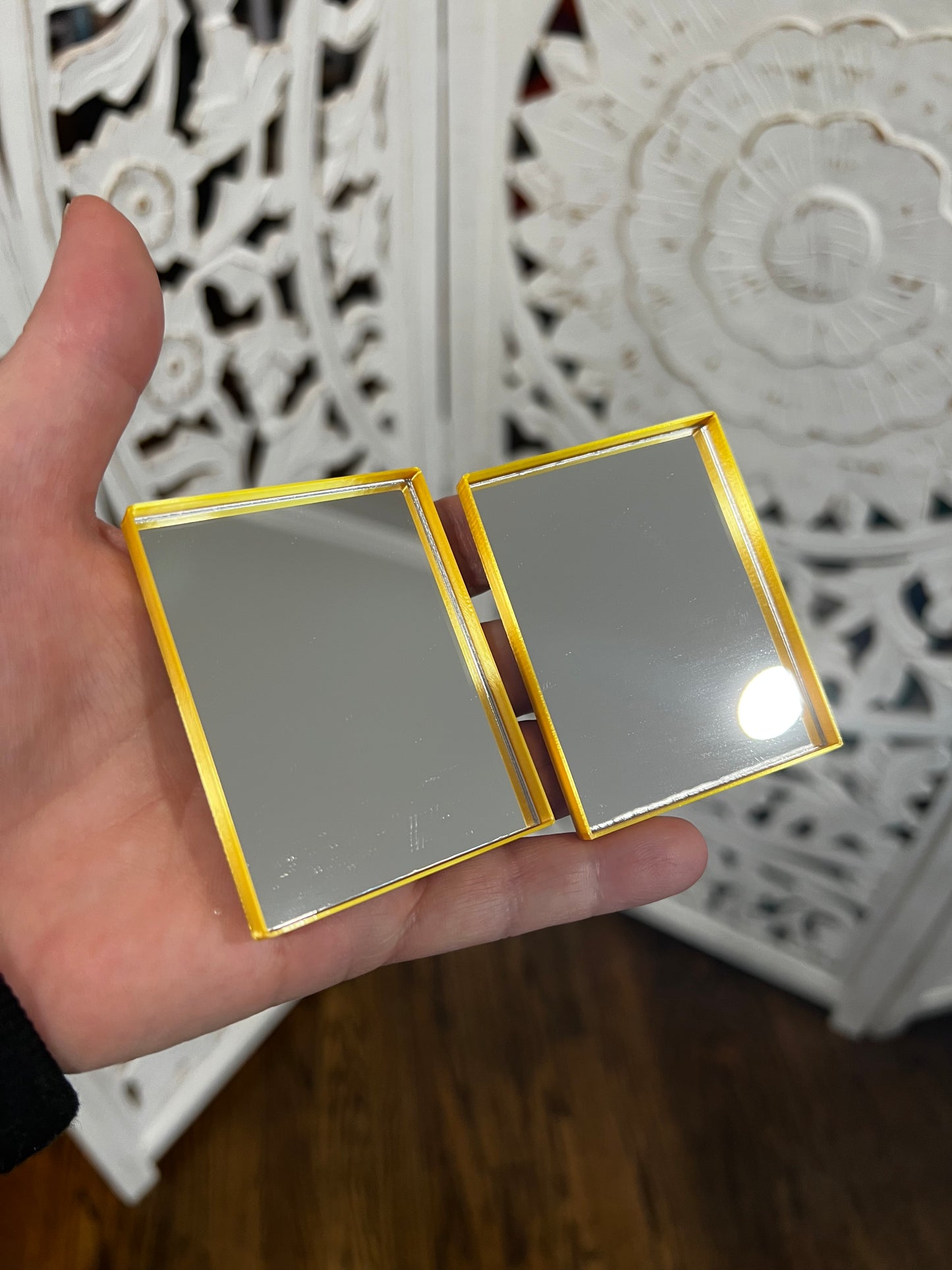 Miniature Rectangular Bathroom Mirror | 1:12 Scale Dollhouse Vanity Mirror