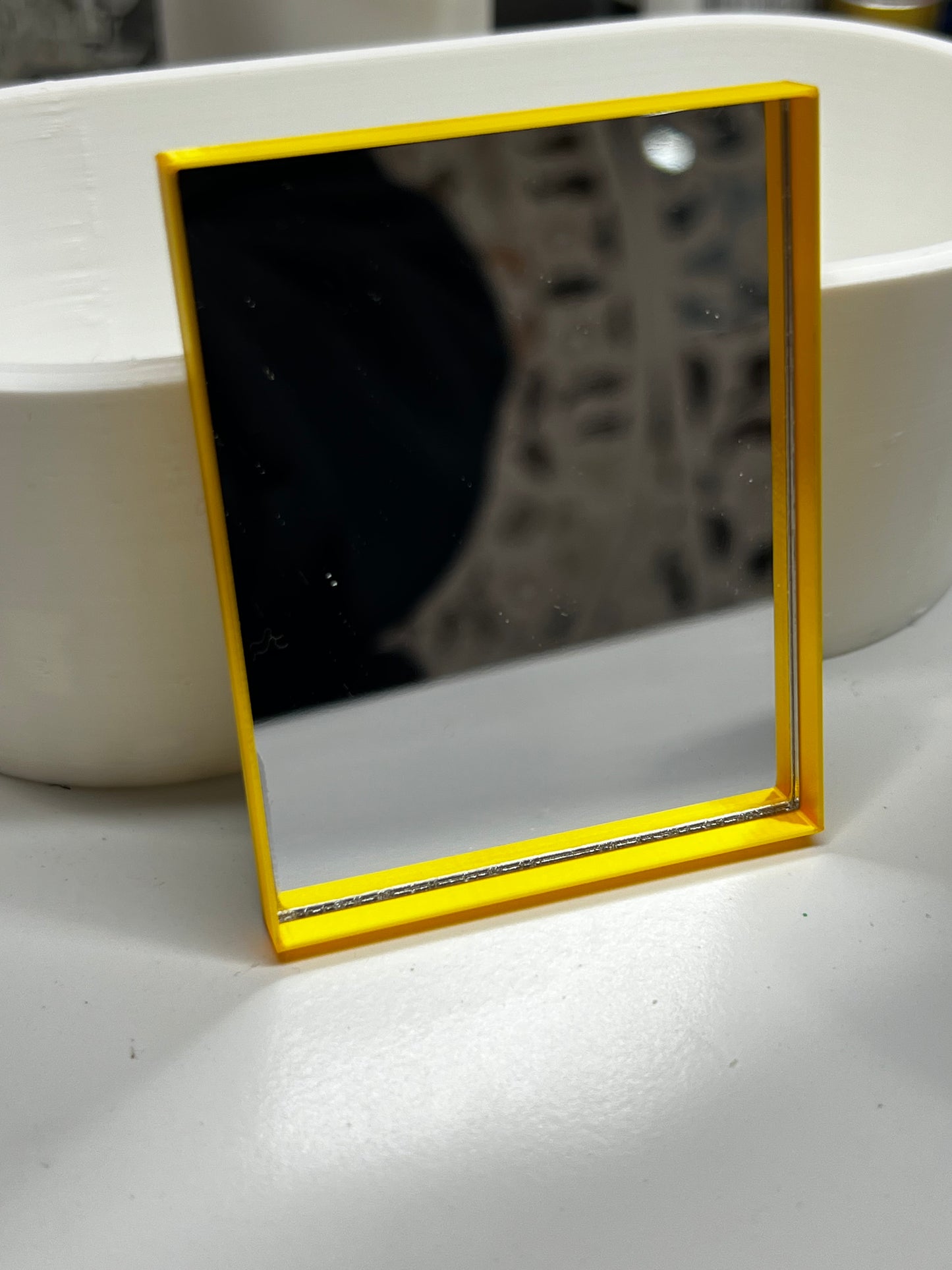 Miniature Rectangular Bathroom Mirror | 1:12 Scale Dollhouse Vanity Mirror