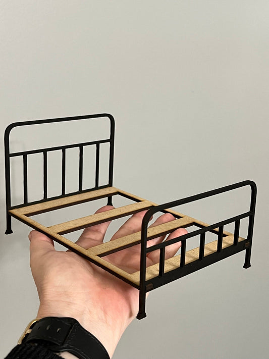 DIY Kit: 1:12 Scale Wrought Iron-Like Farmhouse Bed