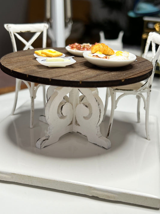 Swirl Pedestal Farmhouse Table