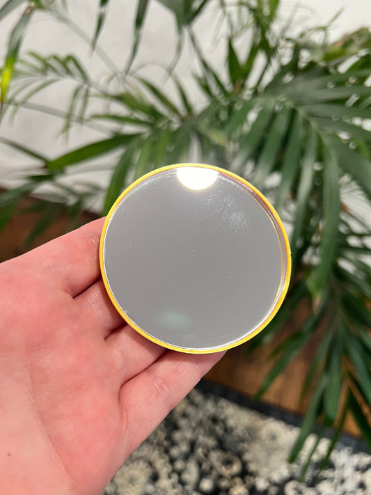 Dollhouse Miniature 1:12 Scale Round Mirror | Sleek Modern Minimalist Mini | Black, Gold Decor |  Mini Scene, Diorama Props | Deepset Mirror