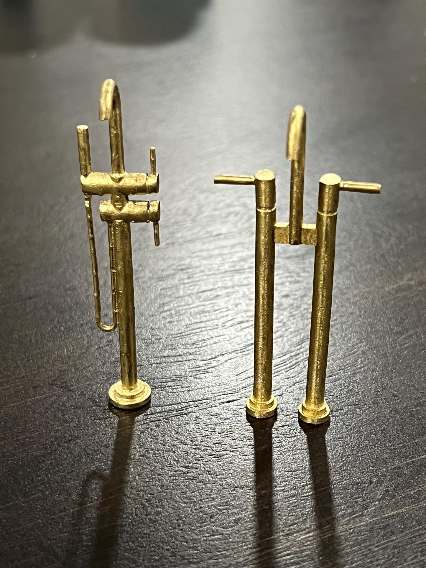 Dollhouse Miniature Tub Faucet | 1:12 Scale Free-standing Bath Tap | 3D Printed Resin