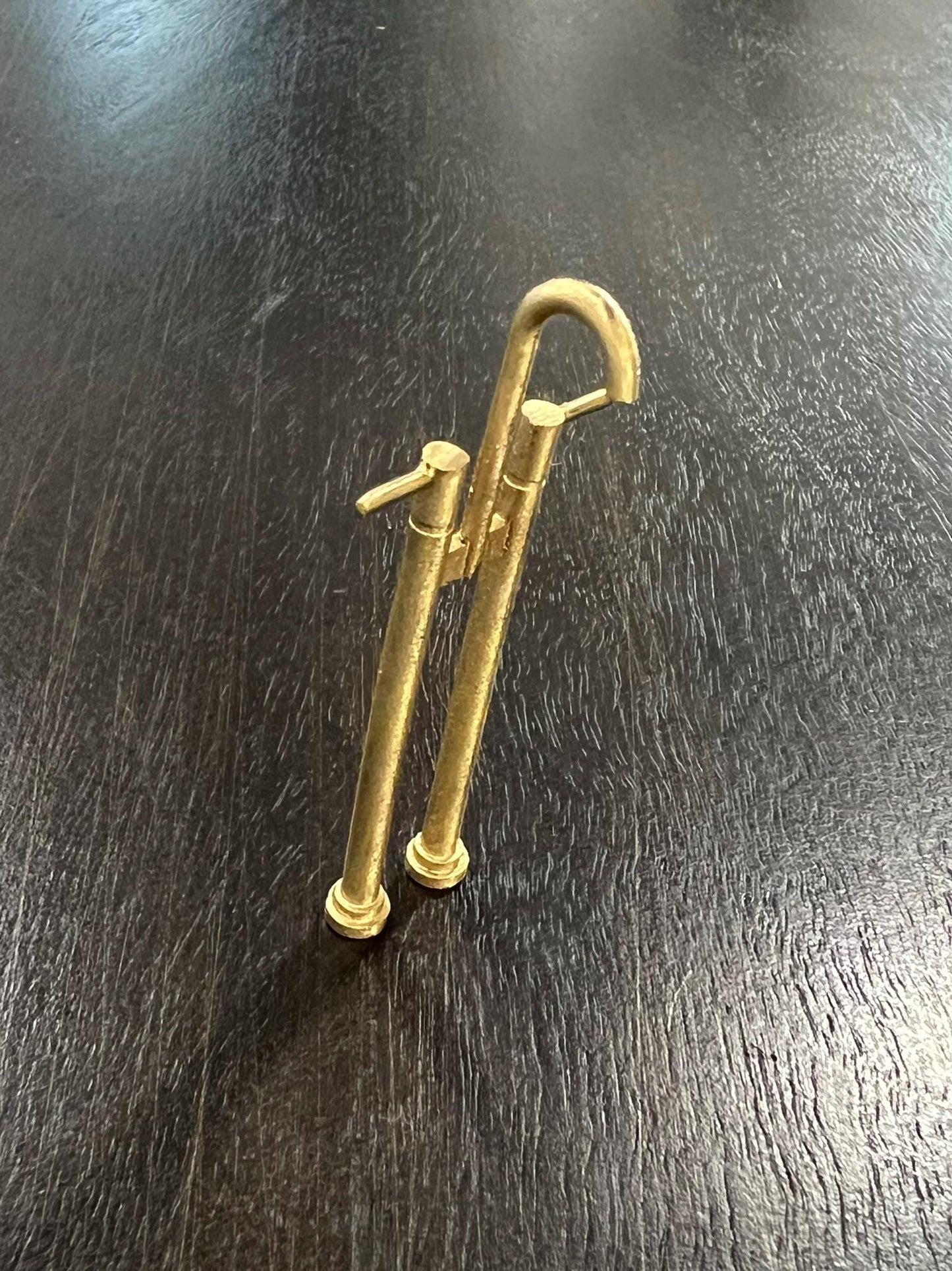 Dollhouse Miniature Tub Faucet | 1:12 Scale Free-standing Bath Tap | 3D Printed Resin