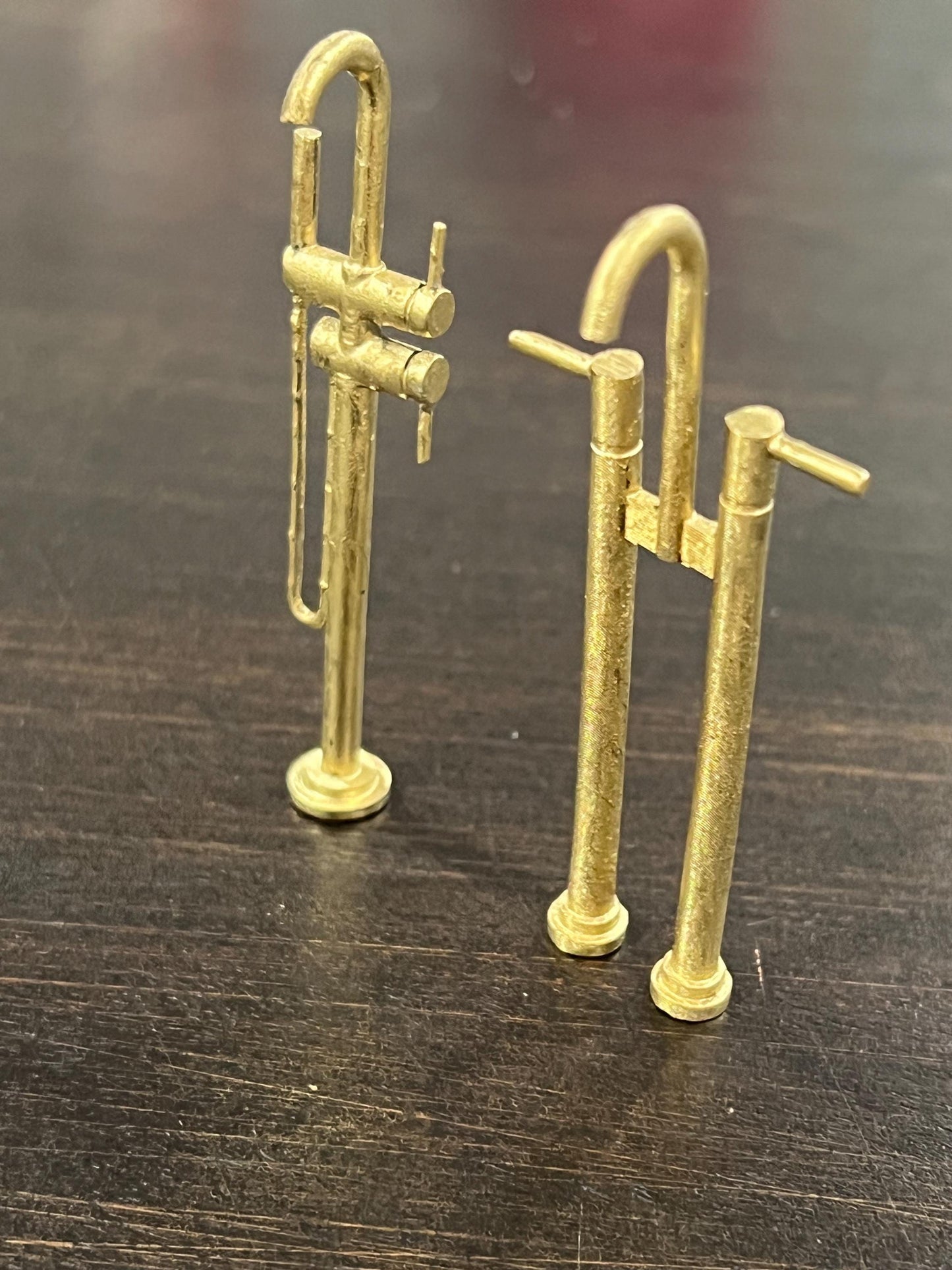 Dollhouse Miniature Tub Faucet | 1:12 Scale Free-standing Bath Tap | 3D Printed Resin