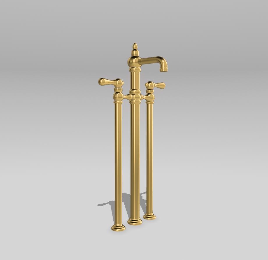 Miniature Farmhouse Bathtub Faucet | 1:12 Scale Dollhouse Bathroom Decor