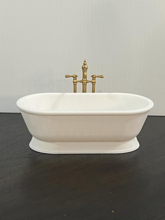 3D Printed Dollhouse Pedestal Bathtub | 1-12 Scale Miniature Rolltop Tub