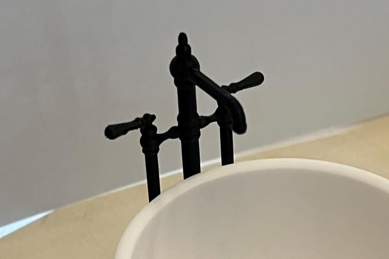 Miniature Farmhouse Bathtub Faucet | 1:12 Scale Dollhouse Bathroom Decor