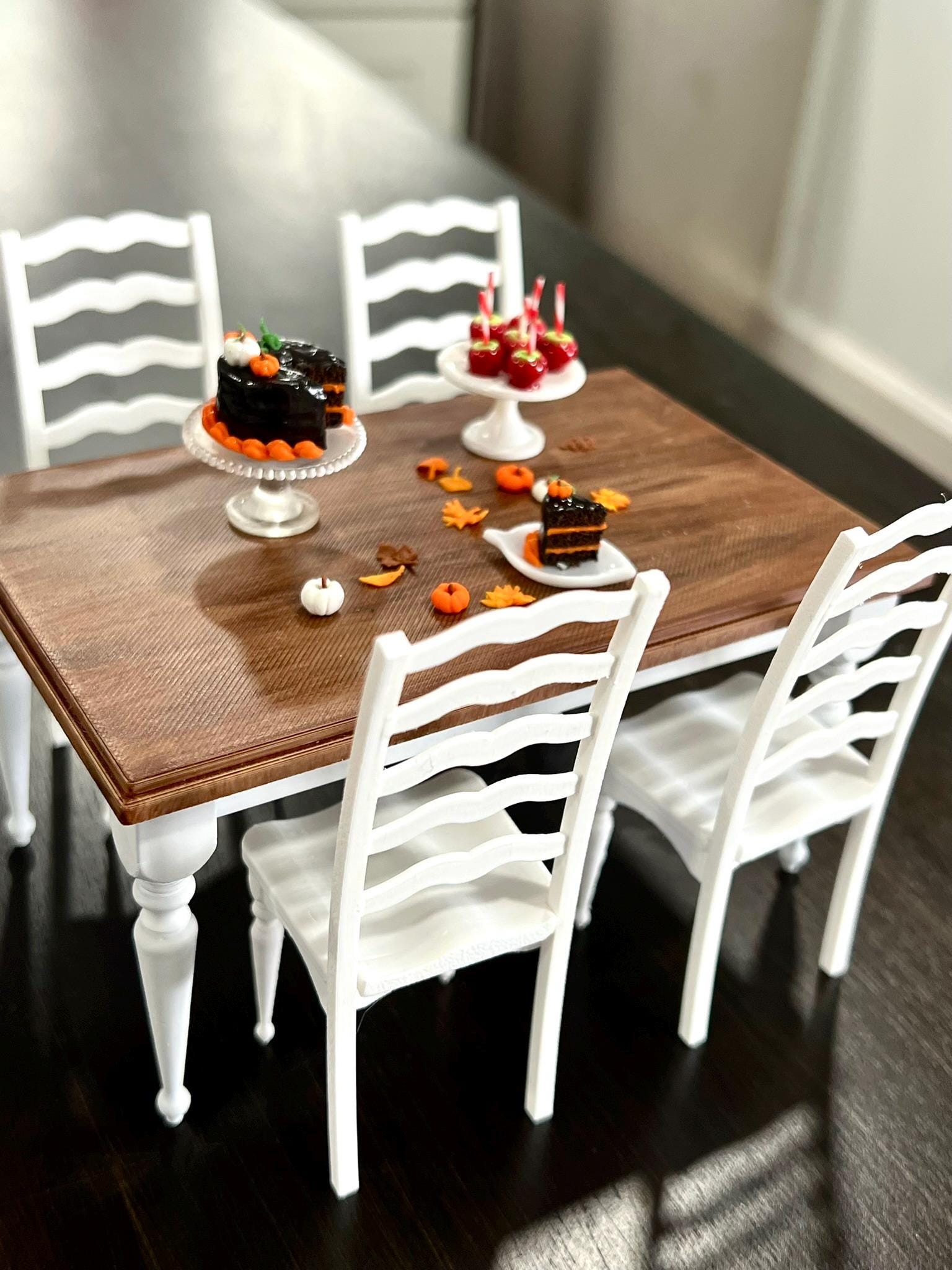 Dollhouse Miniature Dining Chairs | 1:12 Scale 3D Printed Mini Ladderb ...