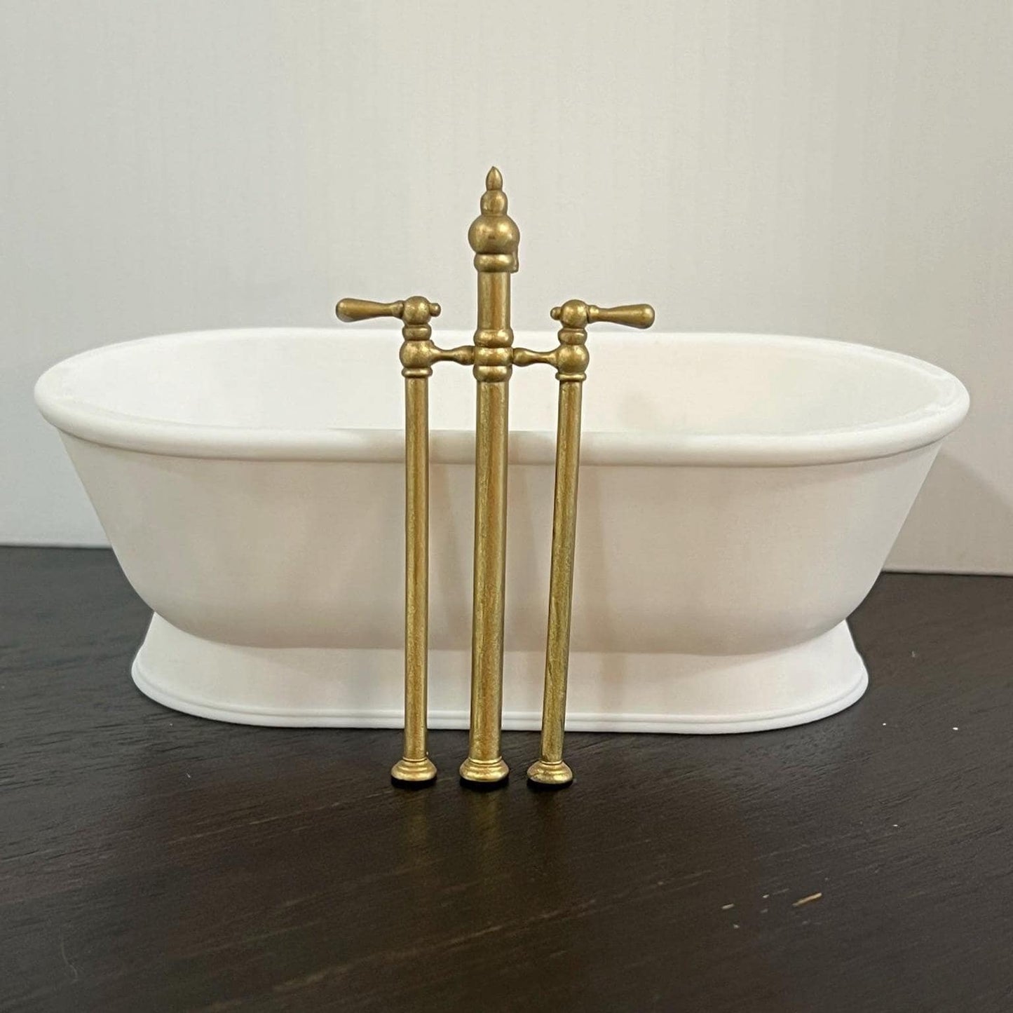 Miniature Farmhouse Bathtub Faucet | 1:12 Scale Dollhouse Bathroom Decor
