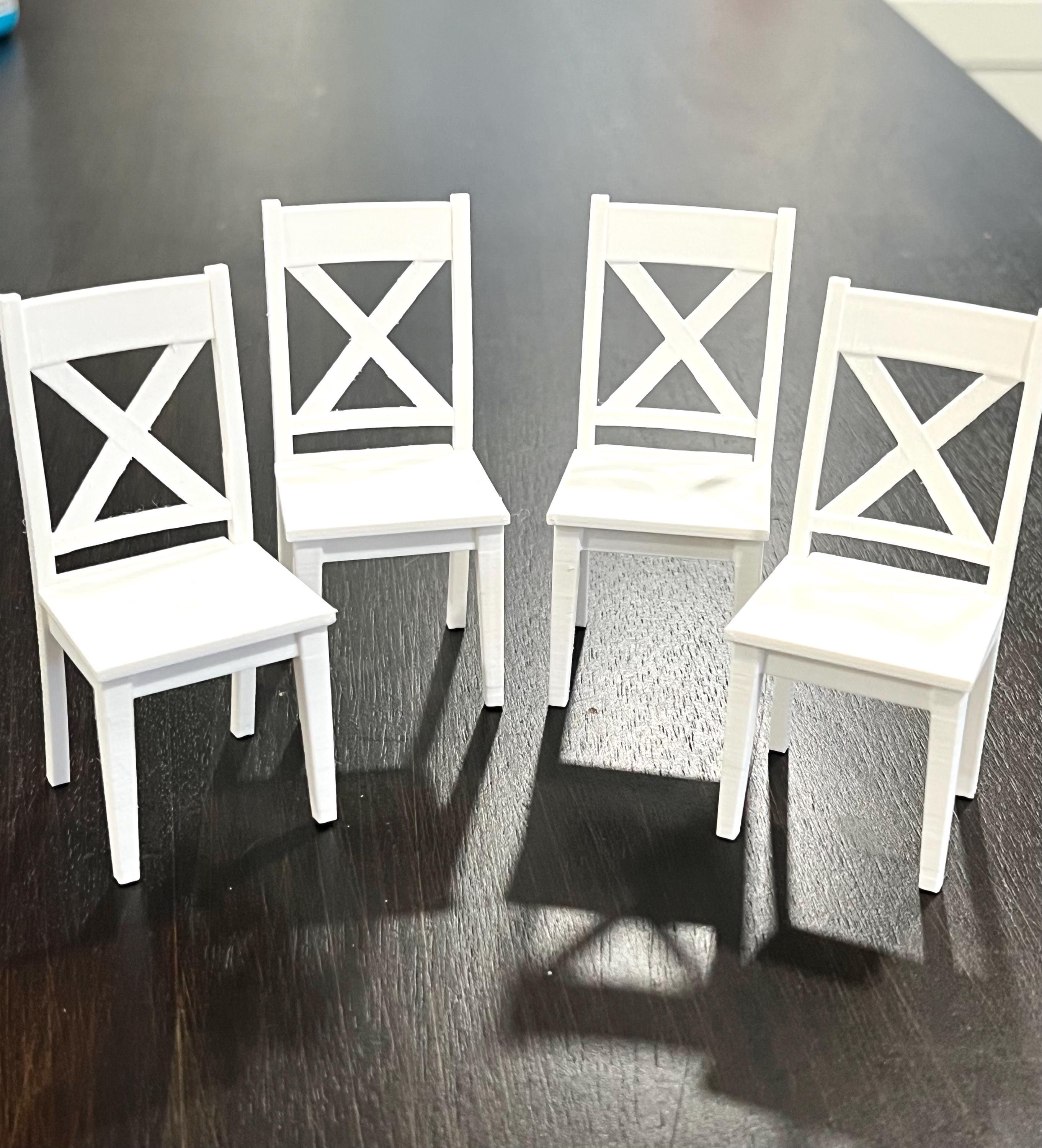 Dollhouse Miniature X-Back Dining Chairs | 1:12 Scale 3D Printed Mini ...