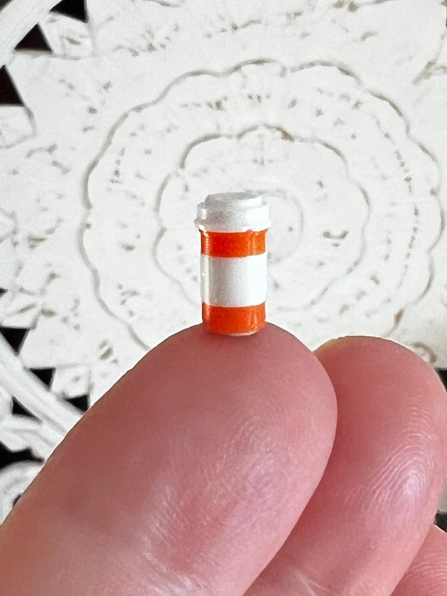 Set of 2 Miniature Prescription Pill Bottles | Dollhouse 1/12 Scale | Mini Rx